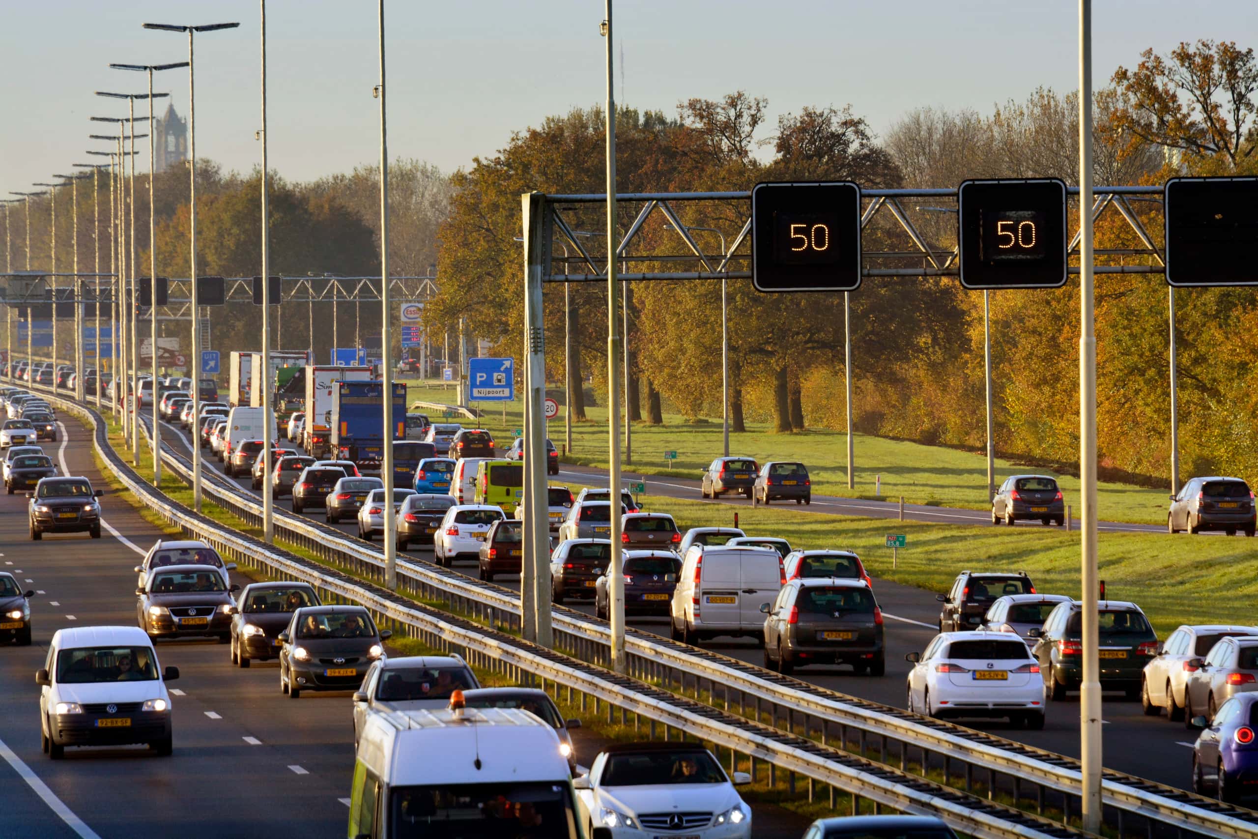 File op de snelweg