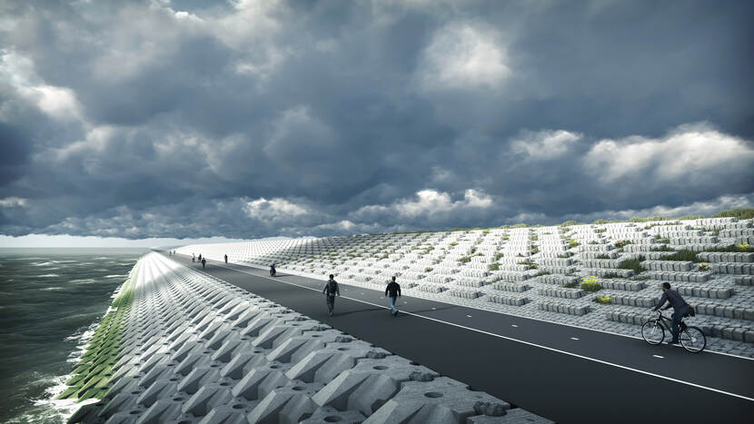 Artist impression Afsluitdijk